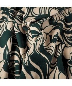 Estampado Floral Verde sobre Fondo Blanco Cálido