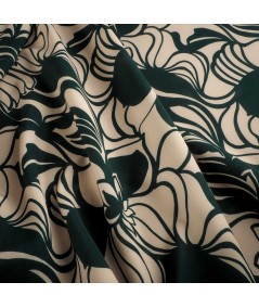 Estampado Floral Verde sobre Fondo Blanco Cálido