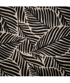 Saten Bicolor Blanco y Negro con Hojas – Naturaleza Gráfica