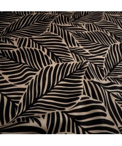 Saten Bicolor Blanco y Negro con Hojas – Naturaleza Gráfica
