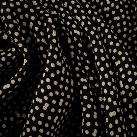 Crepé Estampado de Topos Blanco y Negro