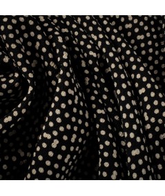 Crepé Estampado de Topos Blanco y Negro