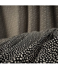 Crepé Estampado de Topos Blanco y Negro