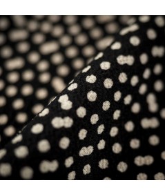 Crepé Estampado de Topos Blanco y Negro