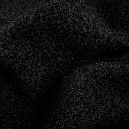 Baguilla Negra Rizada – Tela con Textura para Abrigos y Moda de Invierno
