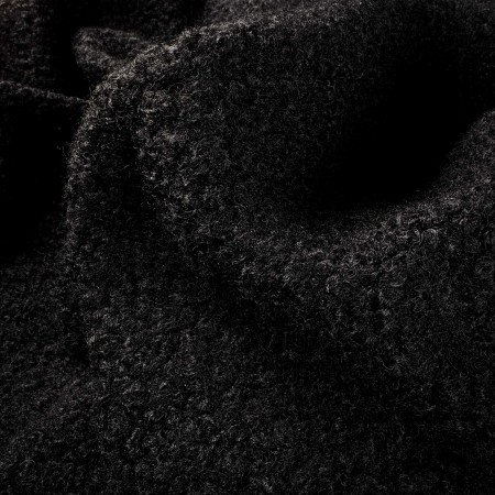 Baguilla Negra Rizada – Tela con Textura para Abrigos y Moda de Invierno