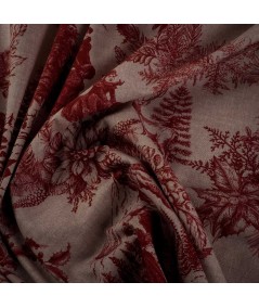 Loneta Navideña Clásica Roja sobre Fondo Beige