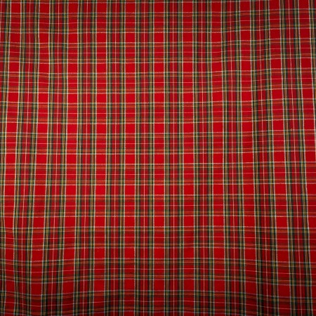 Tela de Manteleria  navideña clásica roja de cuadros escoceses