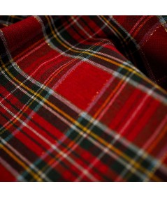 Tela de Manteleria Navideña Clásica Roja de Cuadros Escoceses – Tela de Mantelería Resistente