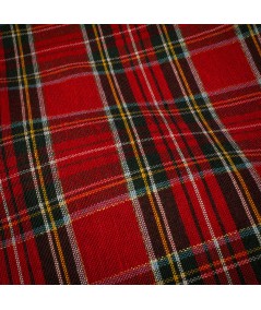 Tela de Manteleria Navideña Clásica Roja de Cuadros Escoceses – Tela de Mantelería Resistente