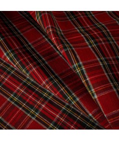 Tela de Manteleria Navideña Clásica Roja de Cuadros Escoceses – Tela de Mantelería Resistente