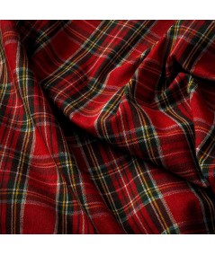 Tela de Manteleria Navideña Clásica Roja de Cuadros Escoceses – Tela de Mantelería Resistente