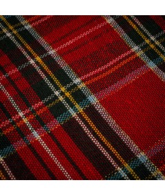 Tela de Manteleria Navideña Clásica Roja de Cuadros Escoceses – Tela de Mantelería Resistente