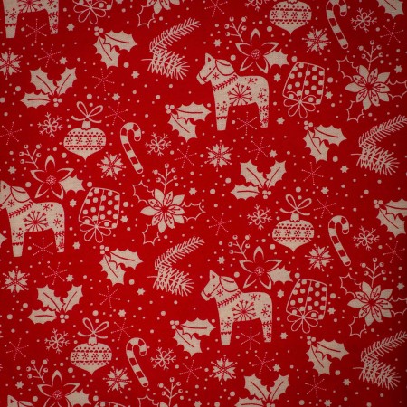 Popelín navideño rojo clásico