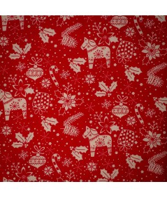 Popelín navideño rojo clásico