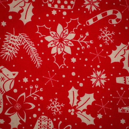 Popelín navideño rojo clásico