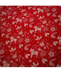 Popelín navideño rojo clásico