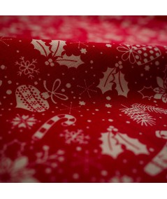 Popelín navideño rojo clásico