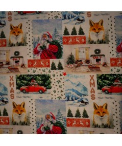 Popelín navideño santa