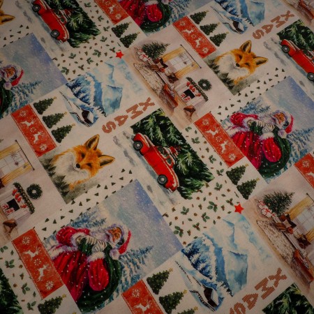 Popelín navideño santa