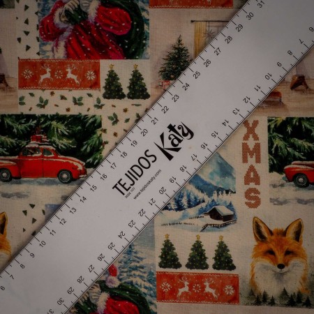 Popelín navideño santa