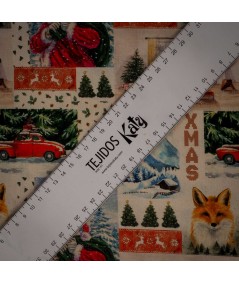 Popelín navideño santa