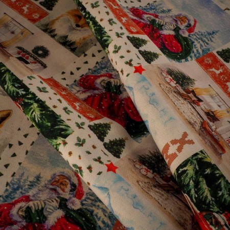 Popelín navideño santa