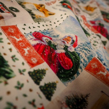 Popelín navideño santa