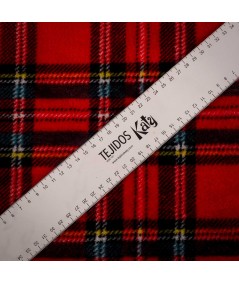 Coralina escocesa roja – Tela polar suave de cuadros