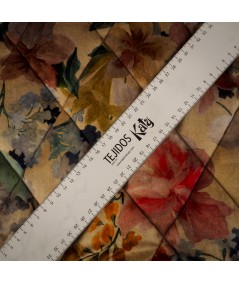 Tejido Acolchado Doble Cara Floral Acuarela