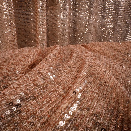 Tejido de Lentejuelas Fiesta – Oro Rosado