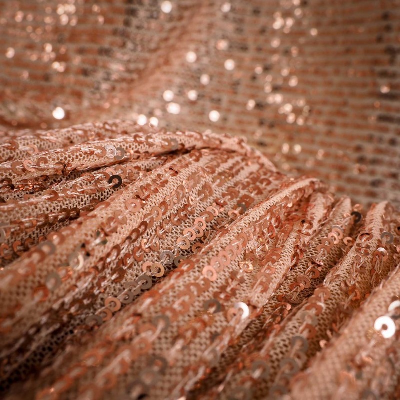 Tejido de Lentejuelas Fiesta – Oro Rosado