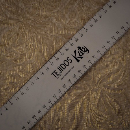 Jacquard de Fiesta Blanco Crema con Lurex Dorado