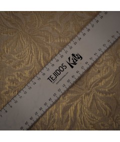 Jacquard de Fiesta Blanco Crema con Lurex Dorado – Elegancia Brillante