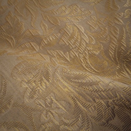 Jacquard de Fiesta Blanco Crema con Lurex Dorado