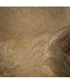 Jacquard de Fiesta Blanco Crema con Lurex Dorado