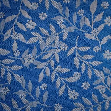Jacquard Floral Azul Cobalto & Plata Suave