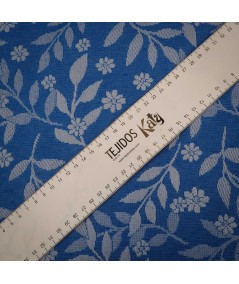 Jacquard Floral Azul Cobalto & Plata Suave