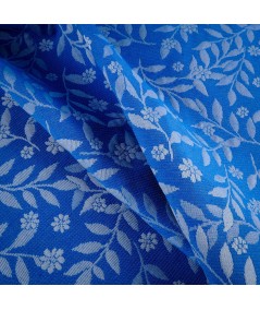 Jacquard Floral Azul Cobalto & Plata Suave
