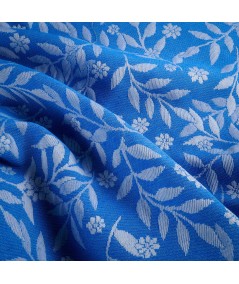 Jacquard Floral Azul Cobalto & Plata Suave