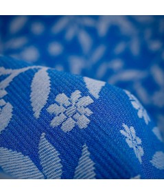 Jacquard Floral Azul Cobalto & Plata Suave