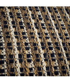 Tejido Chanel Tweed Beige, Camel y Negro – Elegancia Atemporal