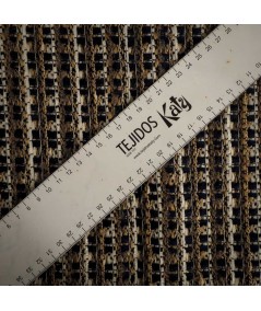 Tejido Chanel Tweed Beige, Camel y Negro – Elegancia Atemporal