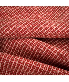 Tela Tweed Rojo Elegante con Blanco