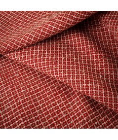 Tela Tweed Rojo Elegante con Blanco