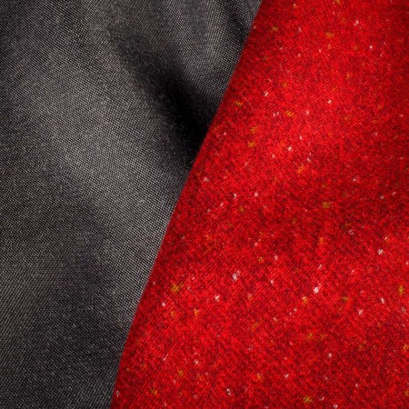 Doble Tejido Reversible Rojo & Gris Antracita – Tela Bicolor Premium