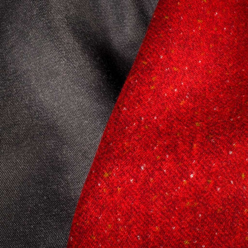 Doble Tejido Reversible Rojo & Gris Antracita – Tela Bicolor Premium