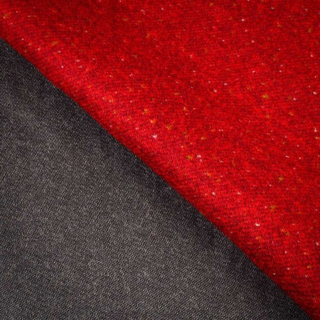Doble Tejido Reversible Rojo & Gris Antracita – Tela Bicolor Premium