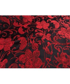 Jacquard arabesco floral rojo negro