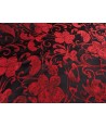 Jacquard arabesco floral rojo negro